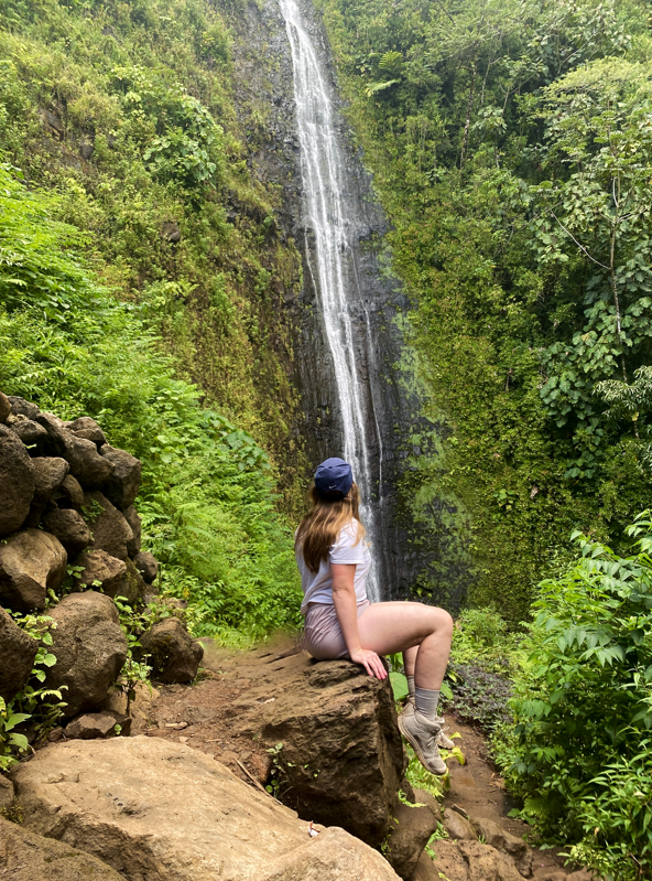 Girl Looking at Waterfall