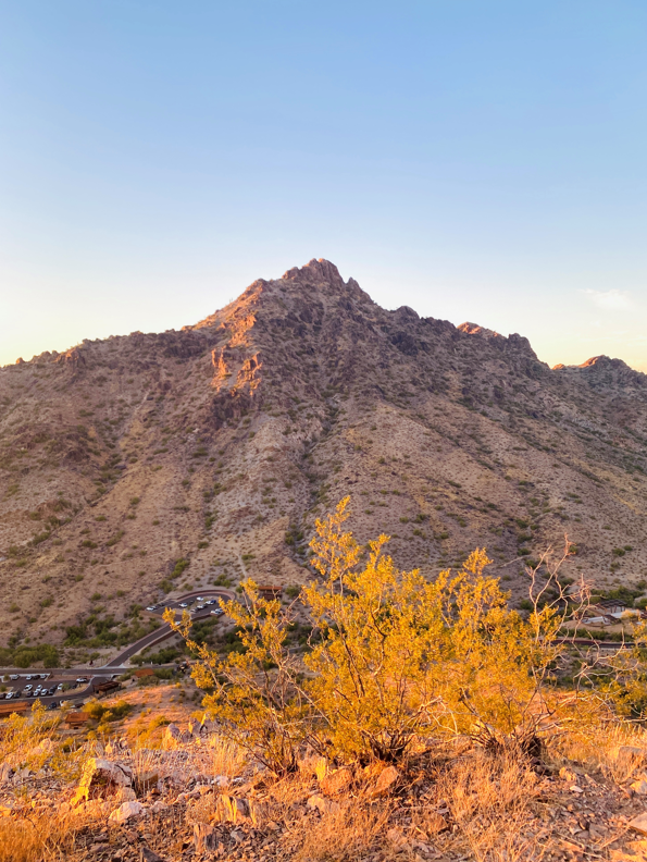 Tall Mountain Peak at Golden Hour