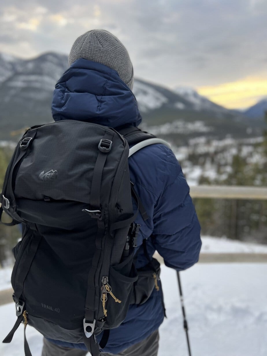 Boy Looking into the Snowy Mountains