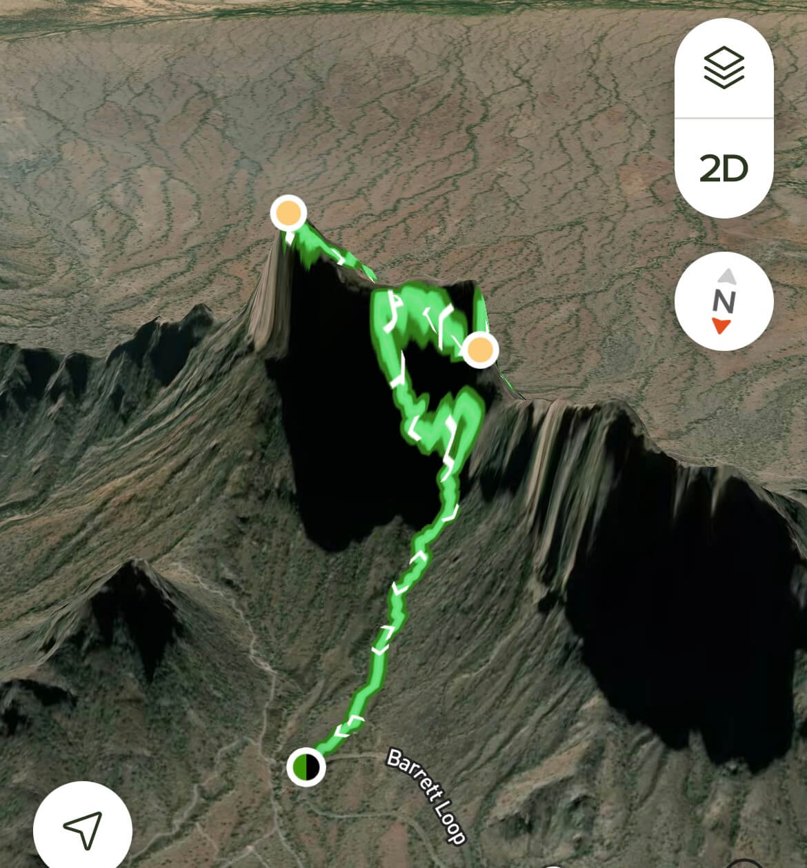 Elevation Changes of Picacho Peak in 3D