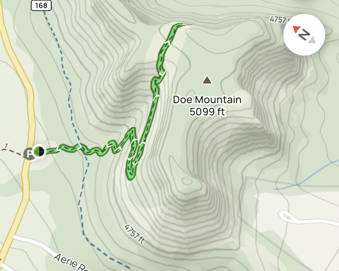 Topo Map of Doe Mountain in Sedona
