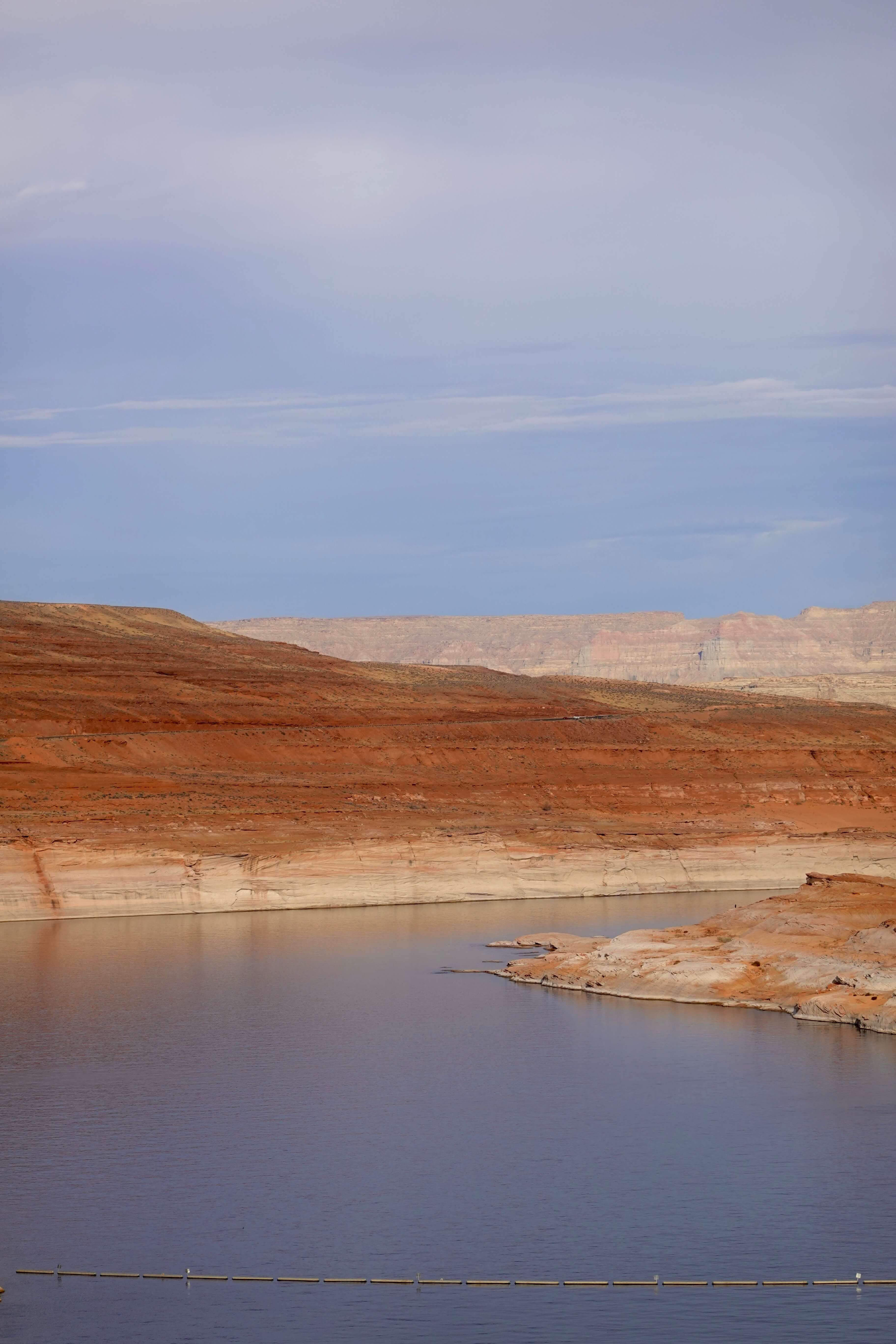 desert lake with a blue sky