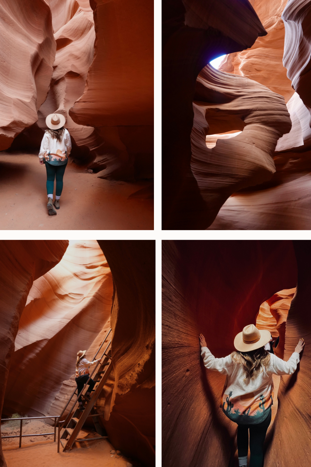 4 photos of antelope canyon