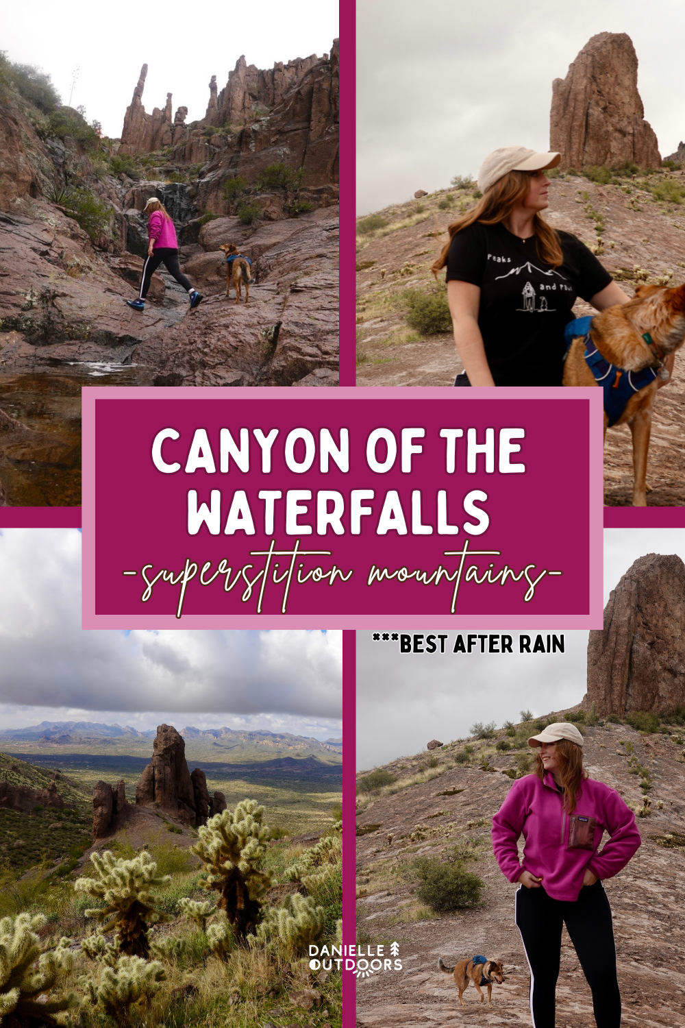 photos of a hike in the superstition mountains