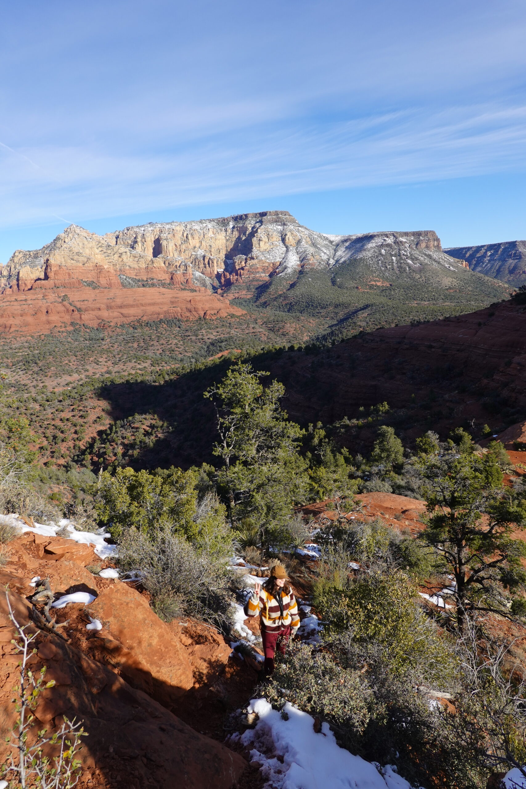 girl climbing up in sedona