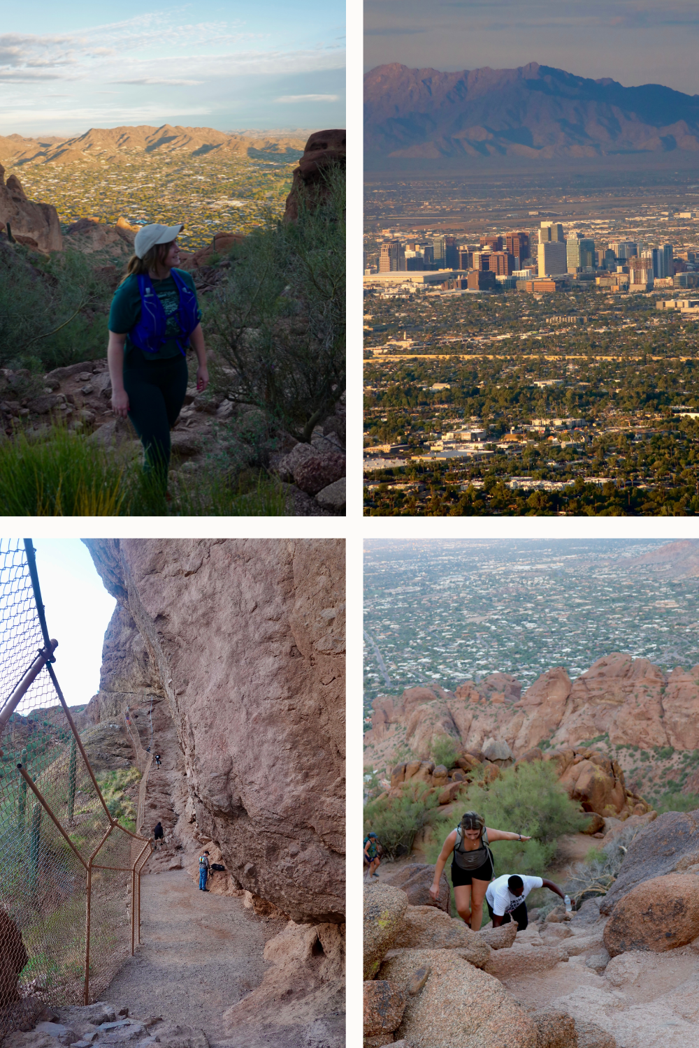 multiple photos of camelback mountain- best hikes in phoenix