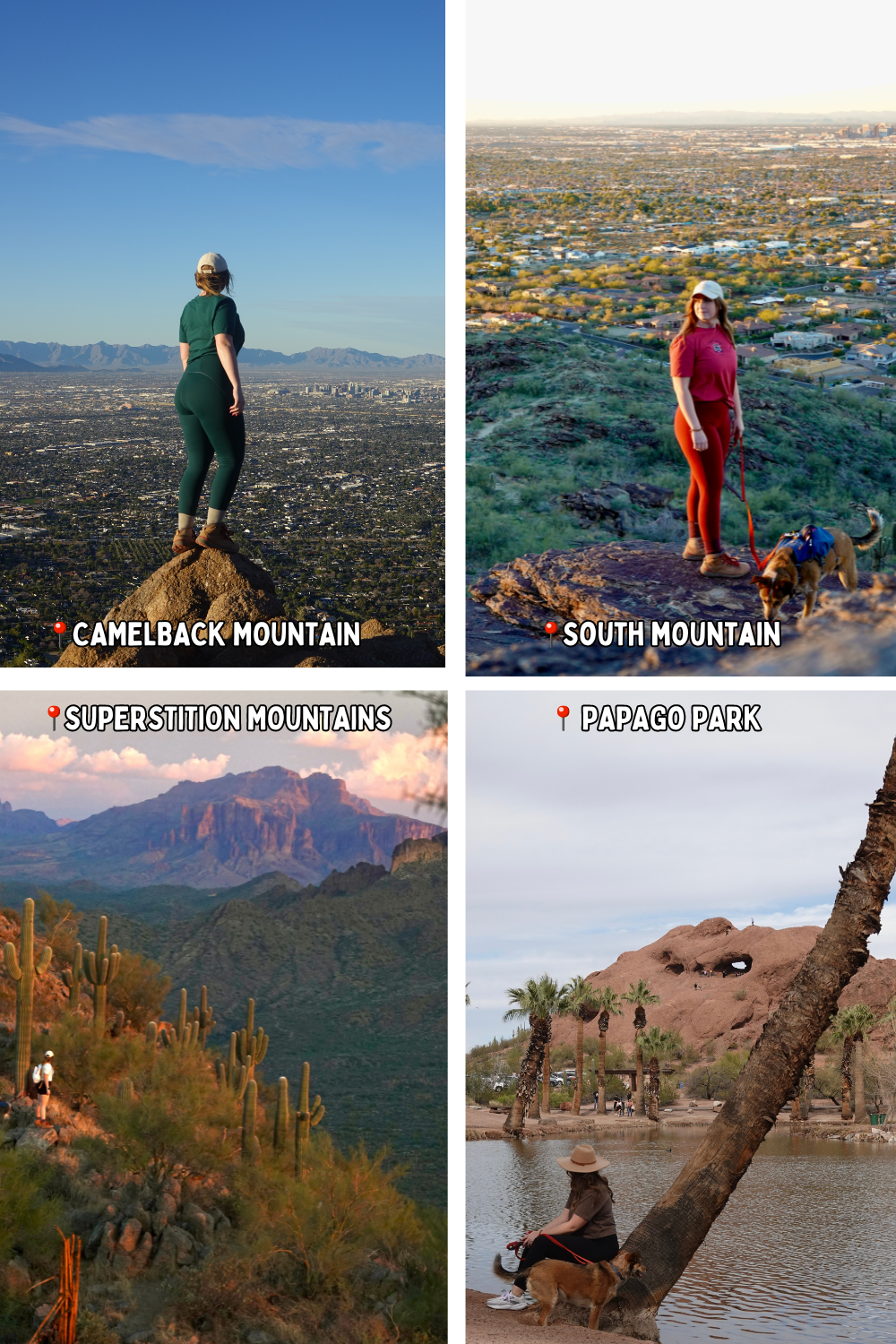 multiple photos of hikes in phoenix