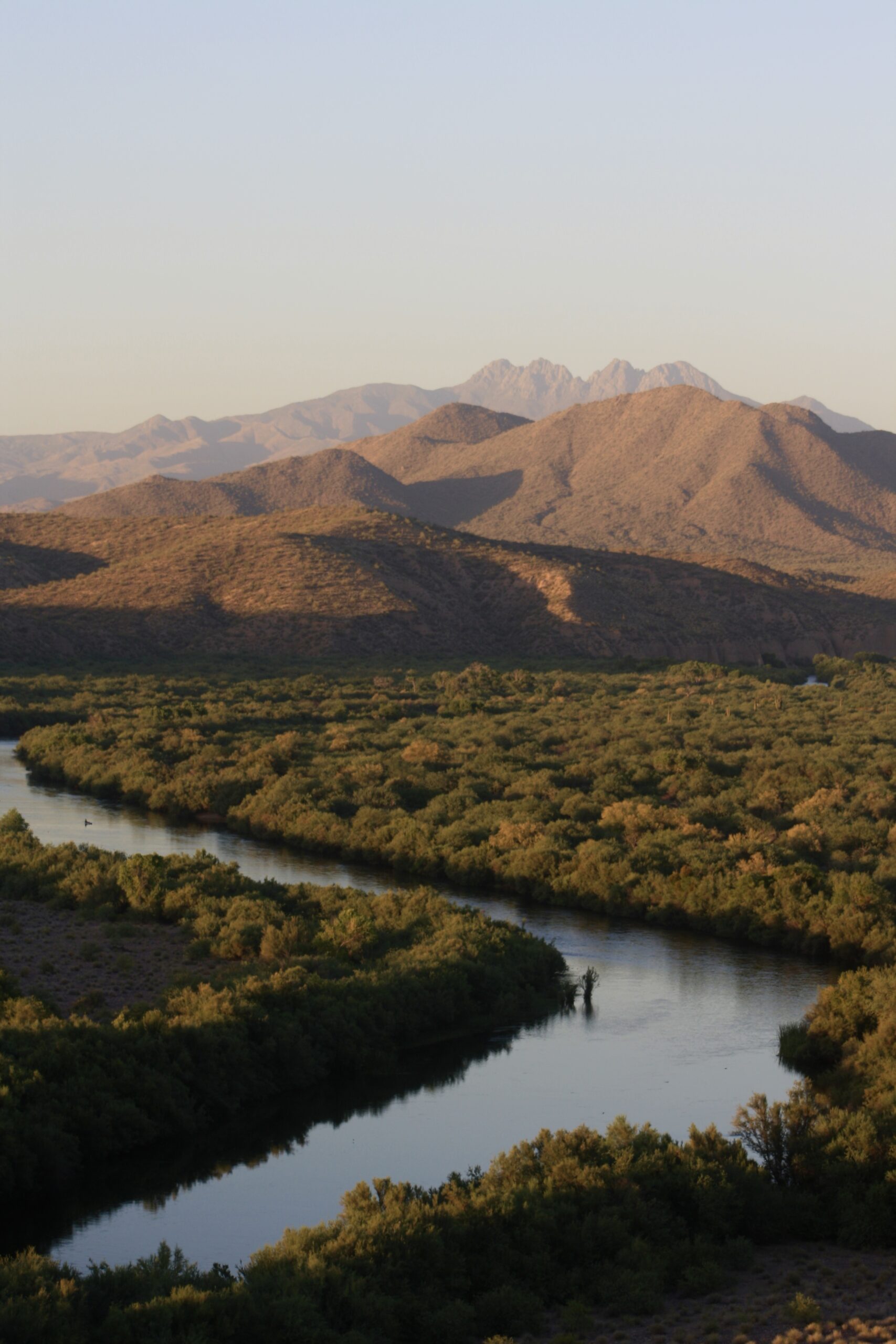 view of a river running into the mountains