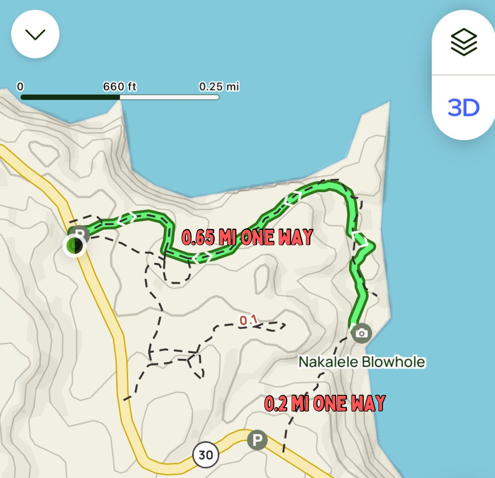 all trails map to nakalele blowhole