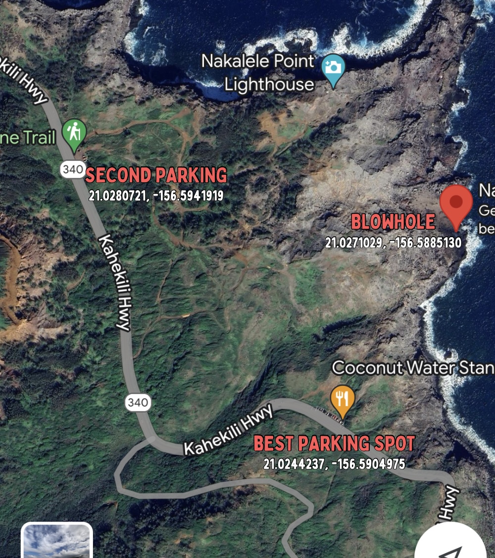 parking directions for blowhole in maui