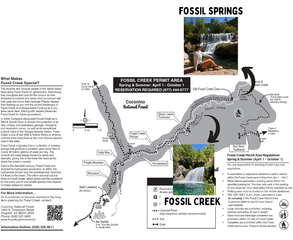 recreation.gov map of fossil creek rec area