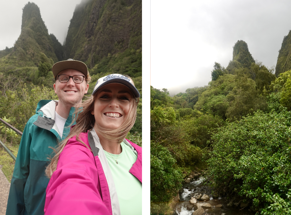 two people at iao valley maui