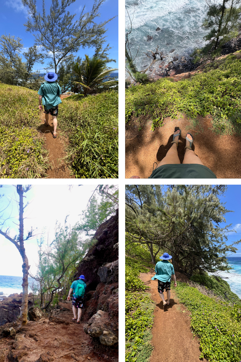 hike into red sand beach in maui