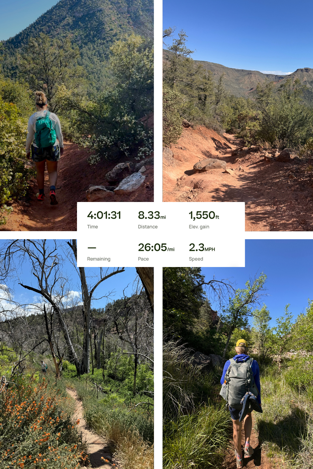 photos of trail to fossil springs