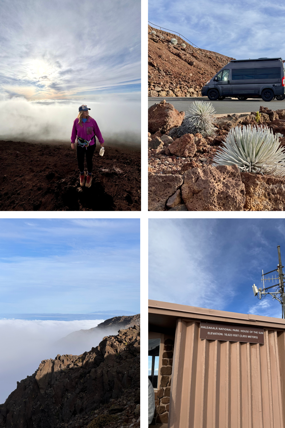 photos of the highest point on maui, haleakala national park at sunset