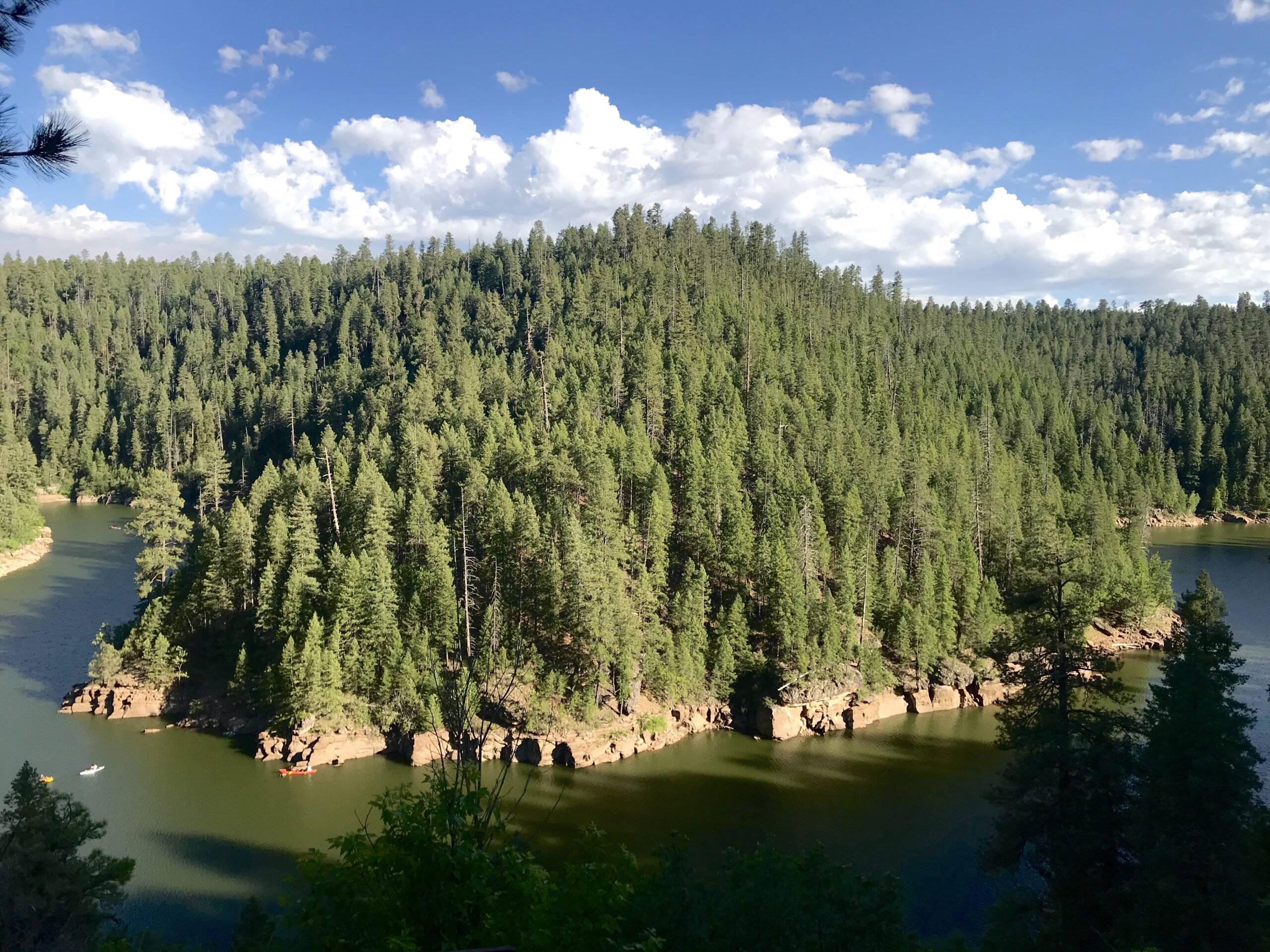 landscape photo of a horseshoe shaped river