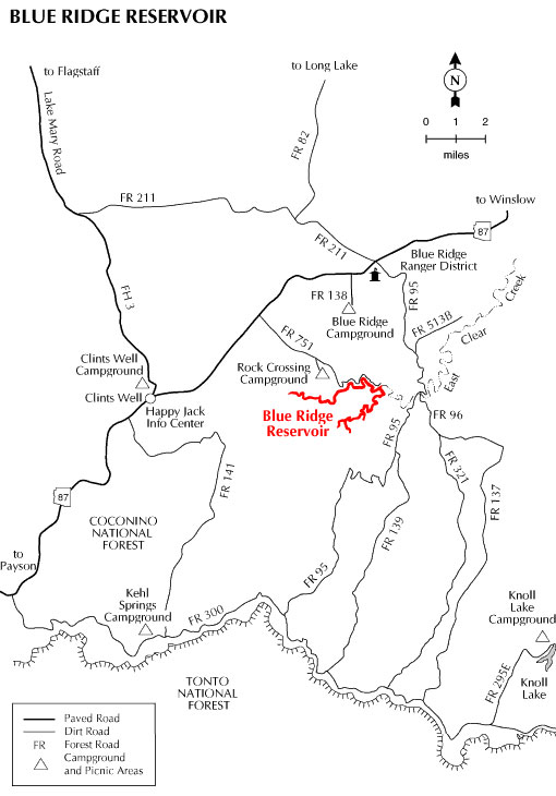 map of blue ridge reservoir