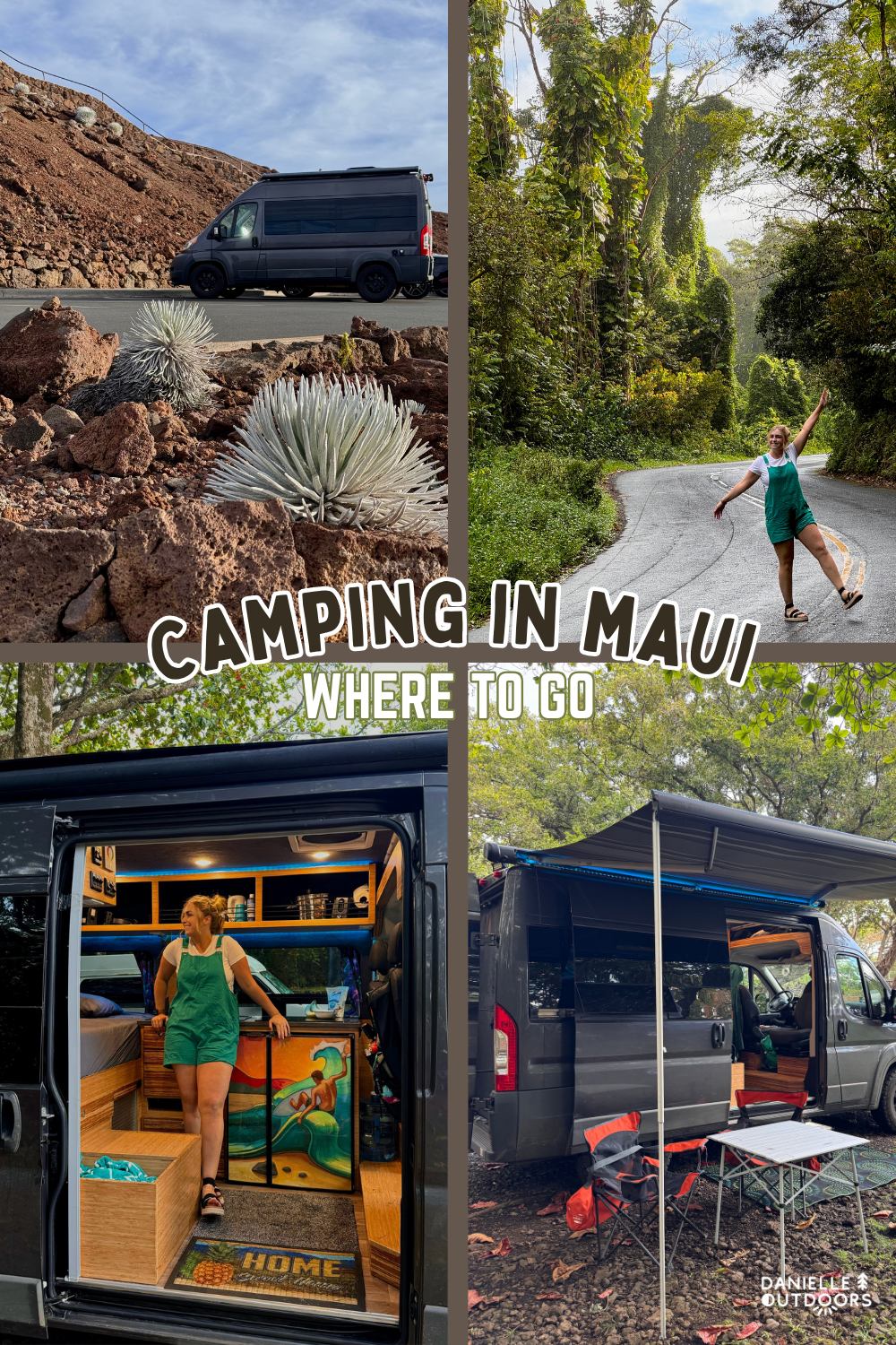 photos of a campervan in maui