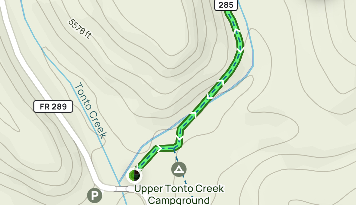 getting to horton creek trail via all trails map