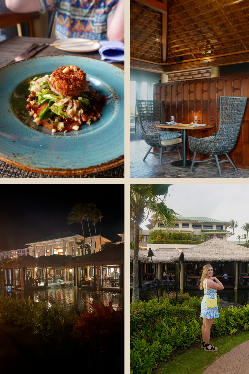 photos of a restaurant at grand hyatt kauai