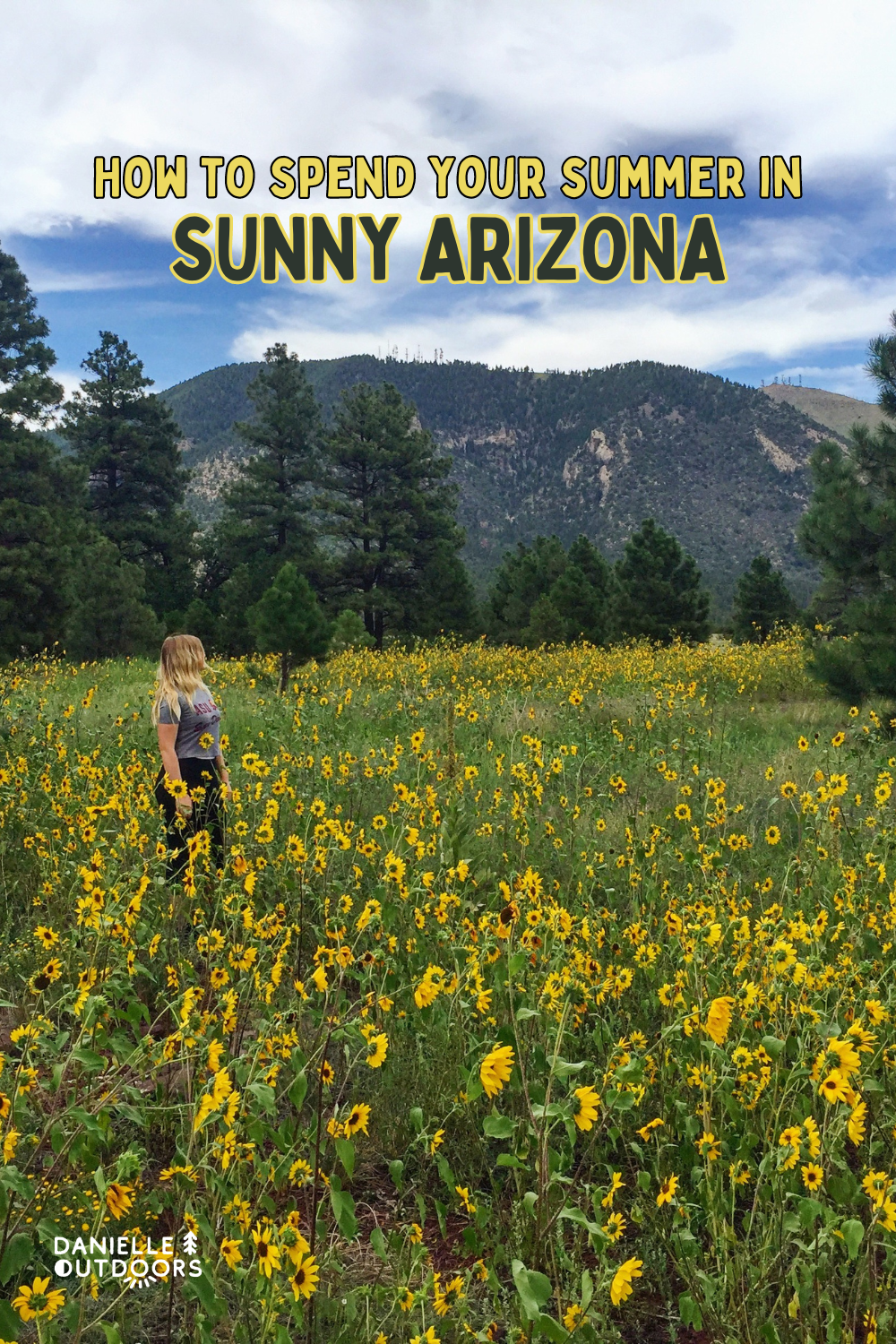 girl in a sunflower field in flagstaff arizona