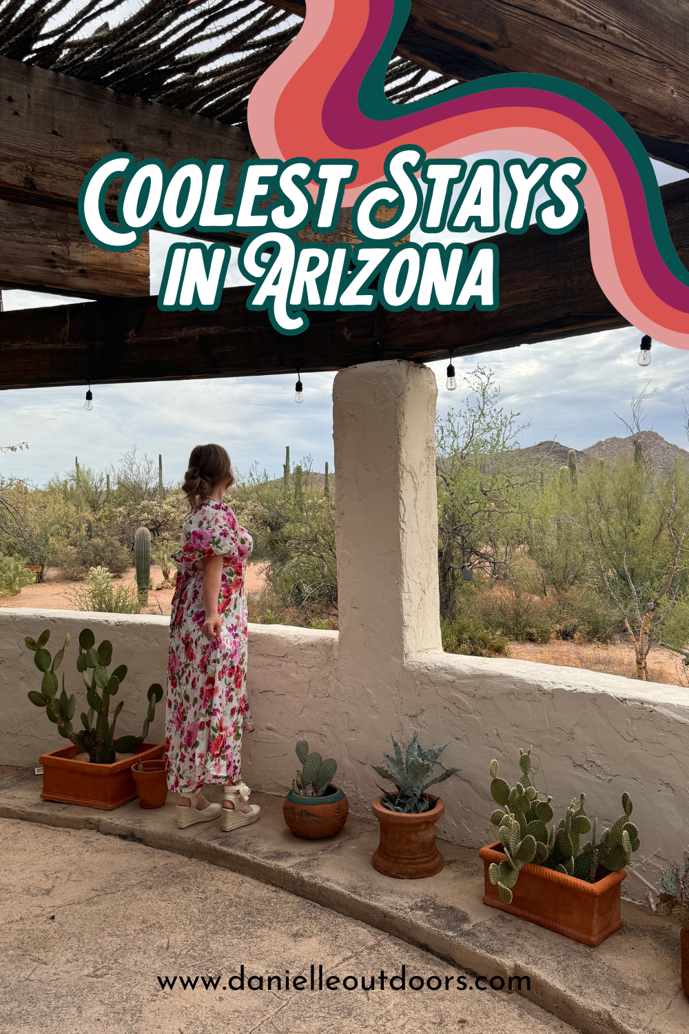 girl standing in the desert at a boutique hotel