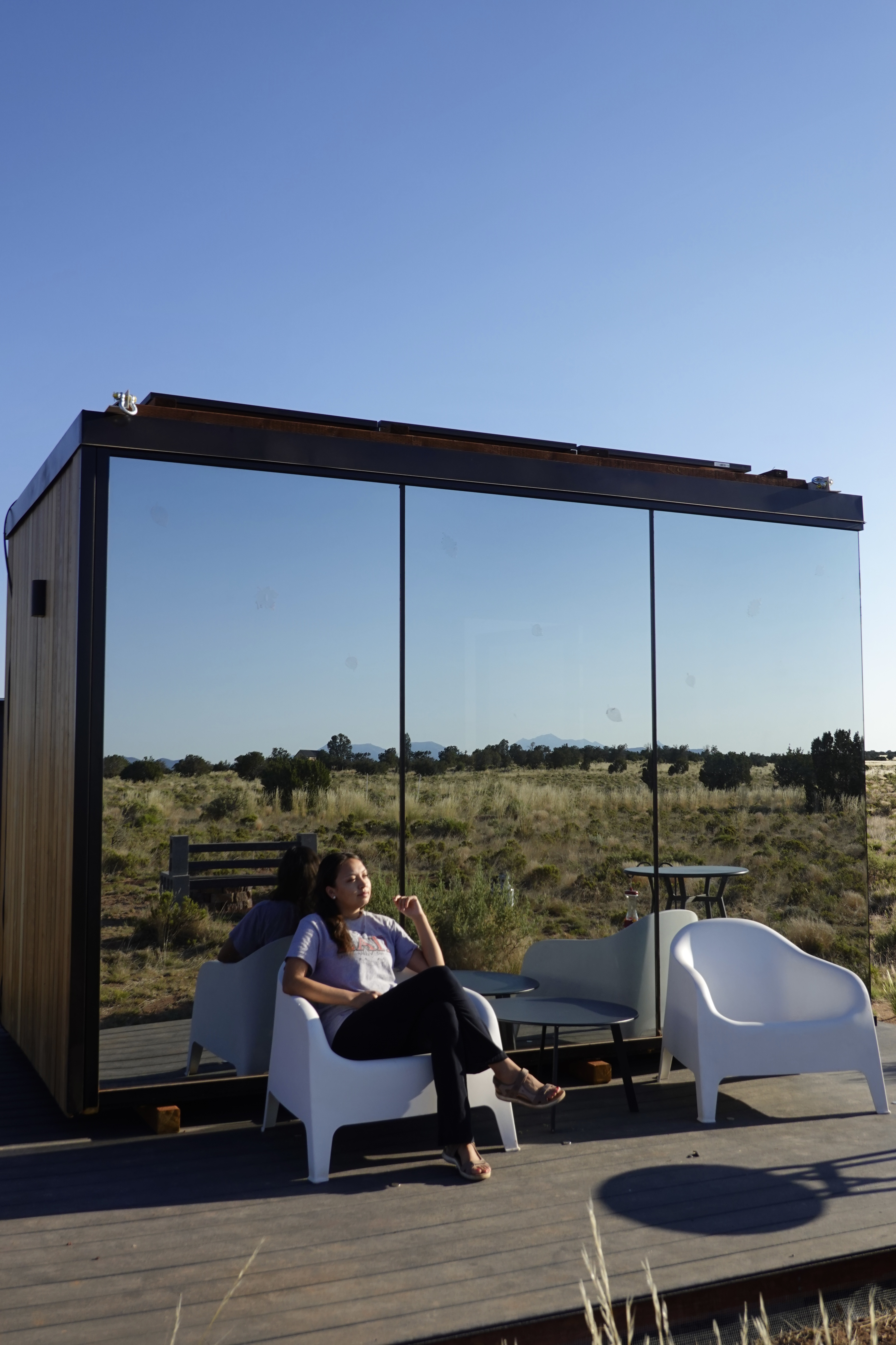 reflective house in the desert