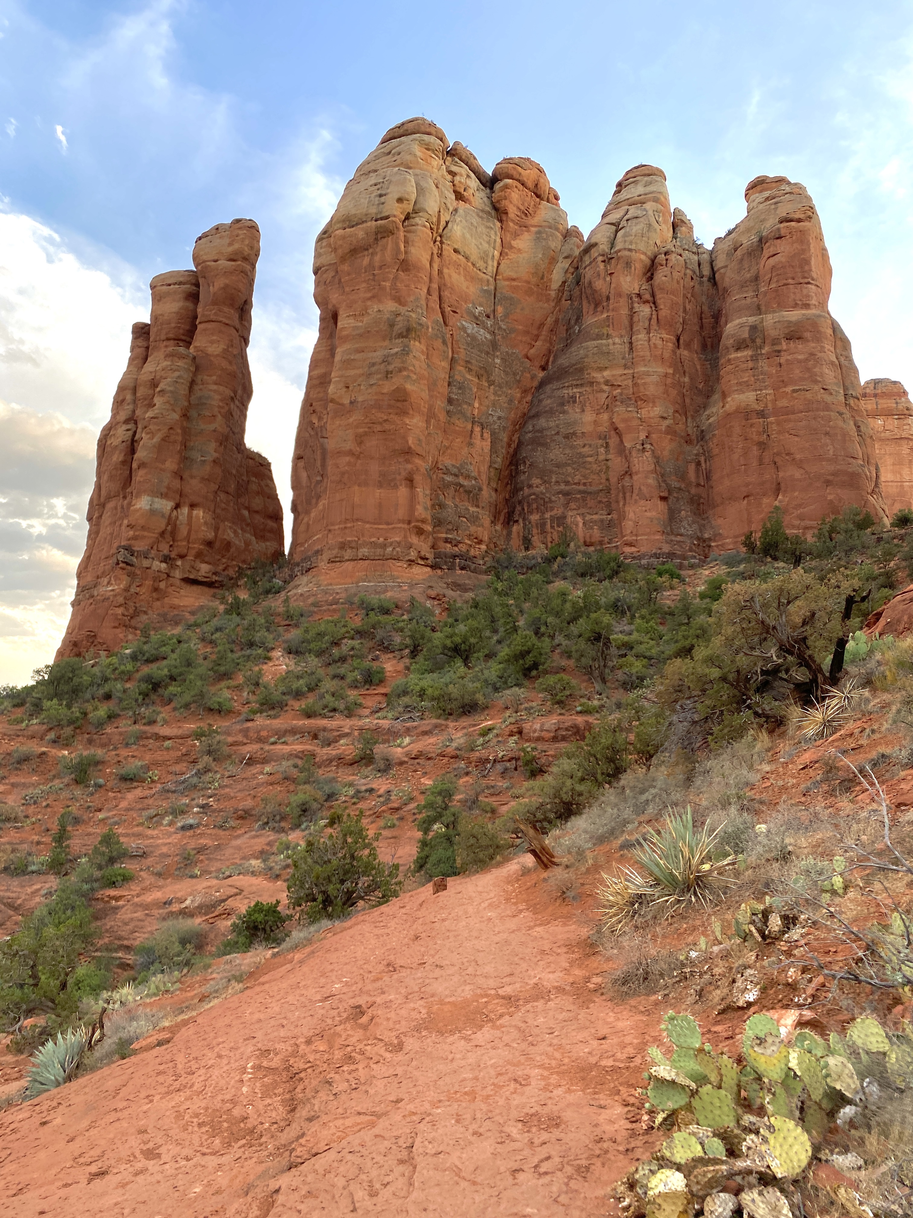 view of ascending cathedral rock in sedona arizona