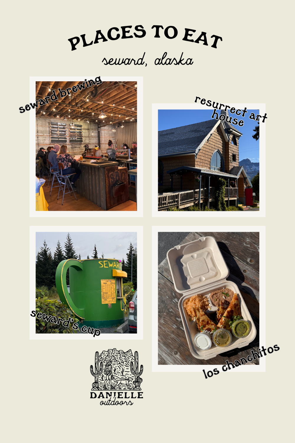 photo with text highlighting the best places to eat in seward