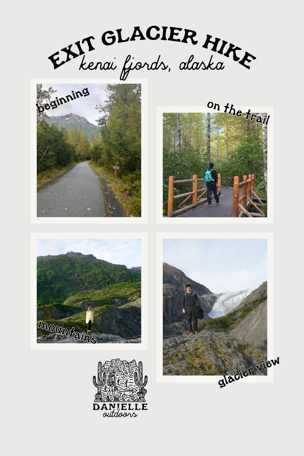 pinterest pin of photos of exit glacier hike