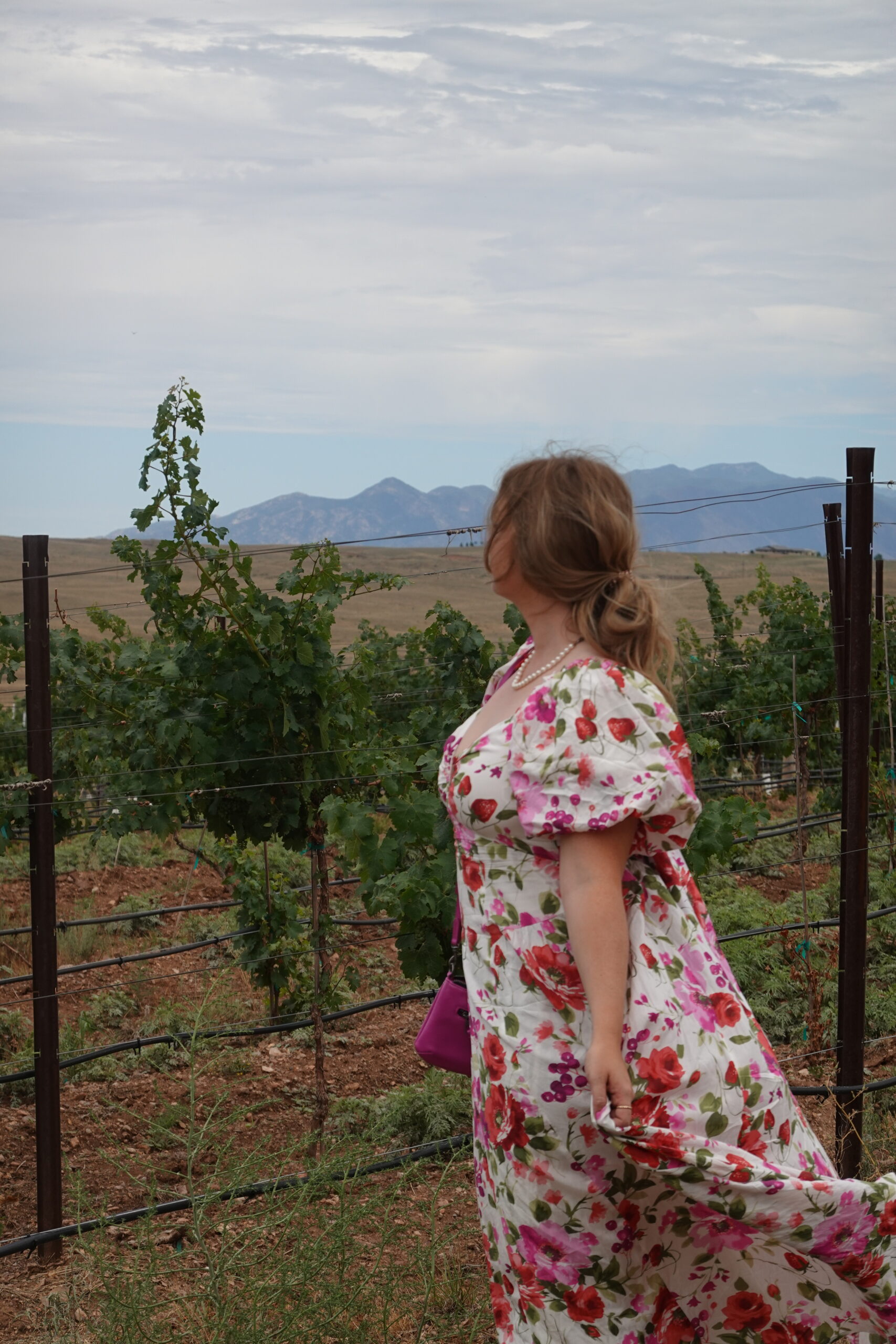 girl in front of a winery in arizona