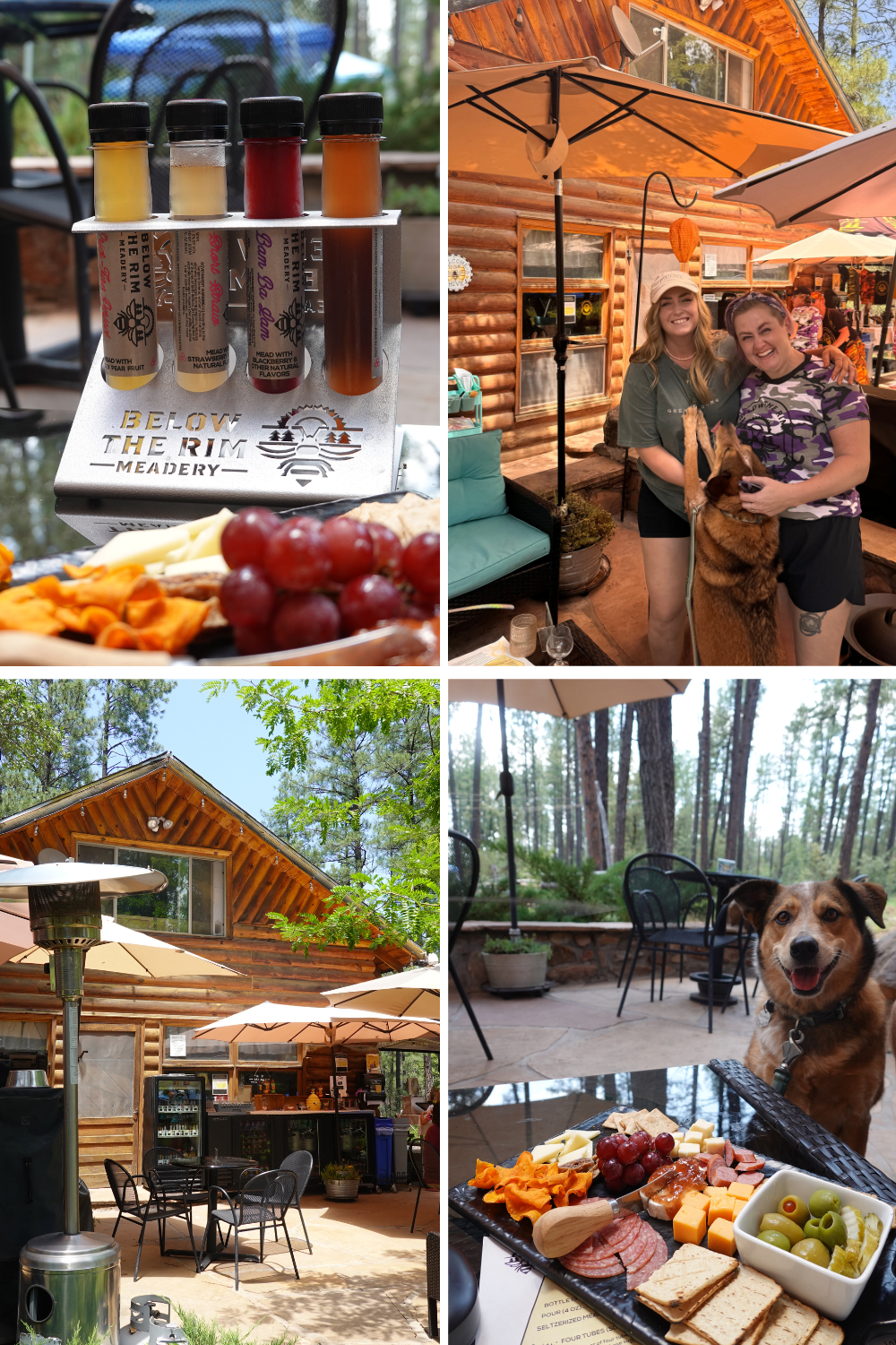 photos of a meadery and charcuterie board in northern arizona