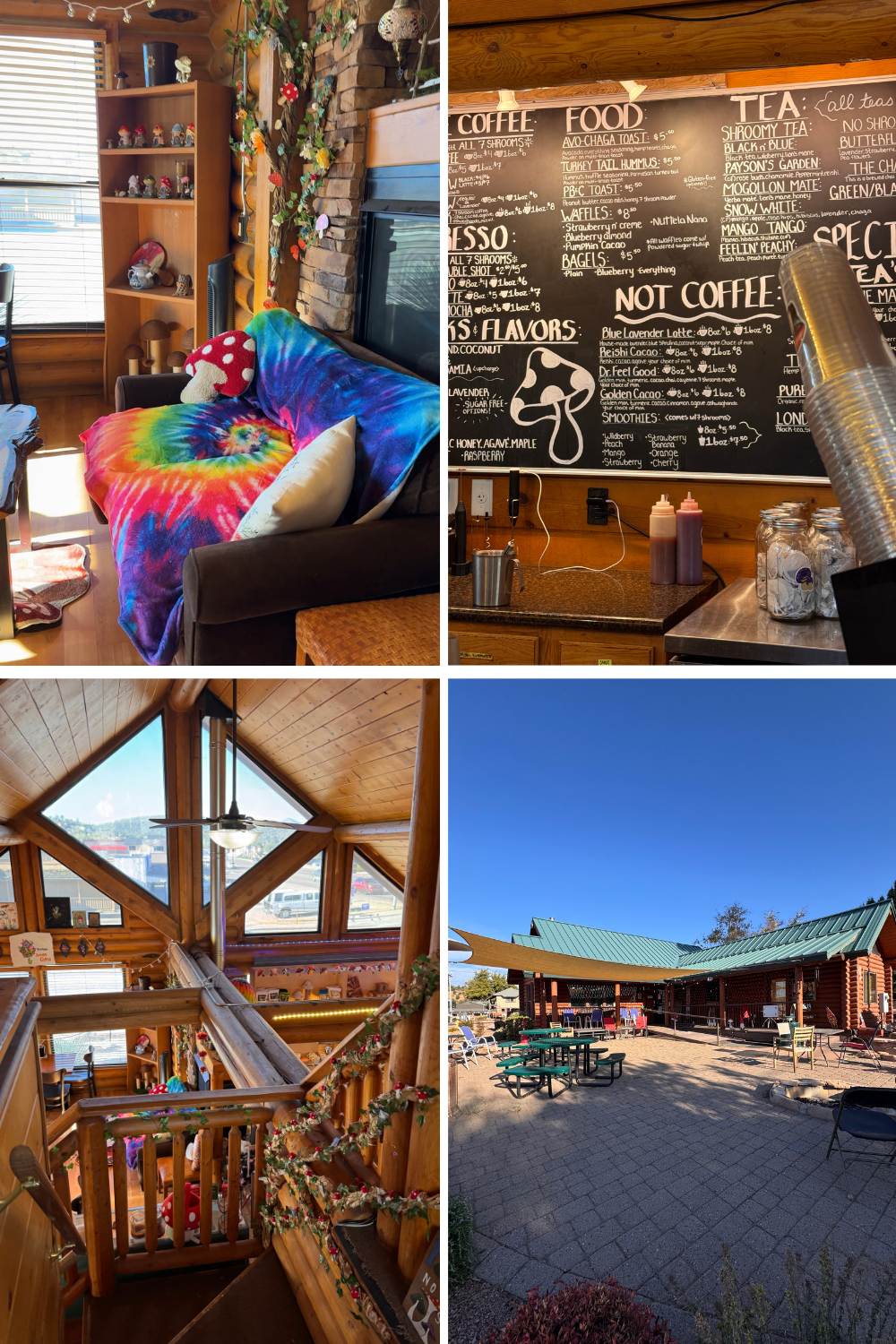 photos of a local coffee shop in payson arizona in a grid format