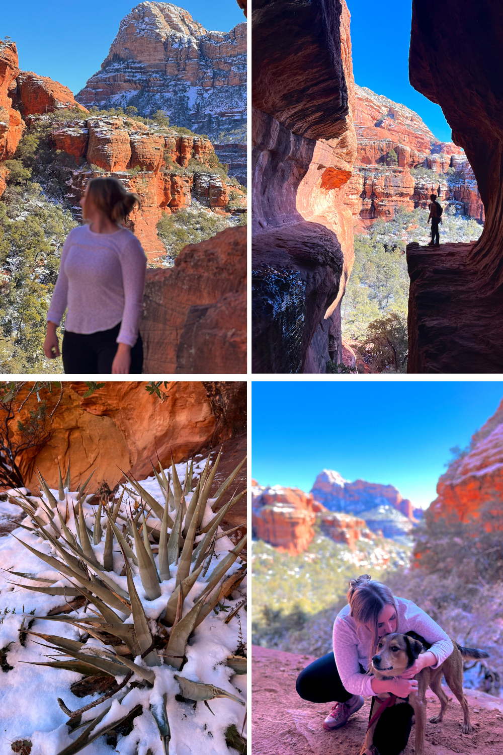 photos of a girl in the snow in sedona