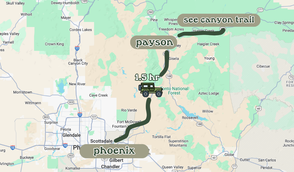 google map to see canyon