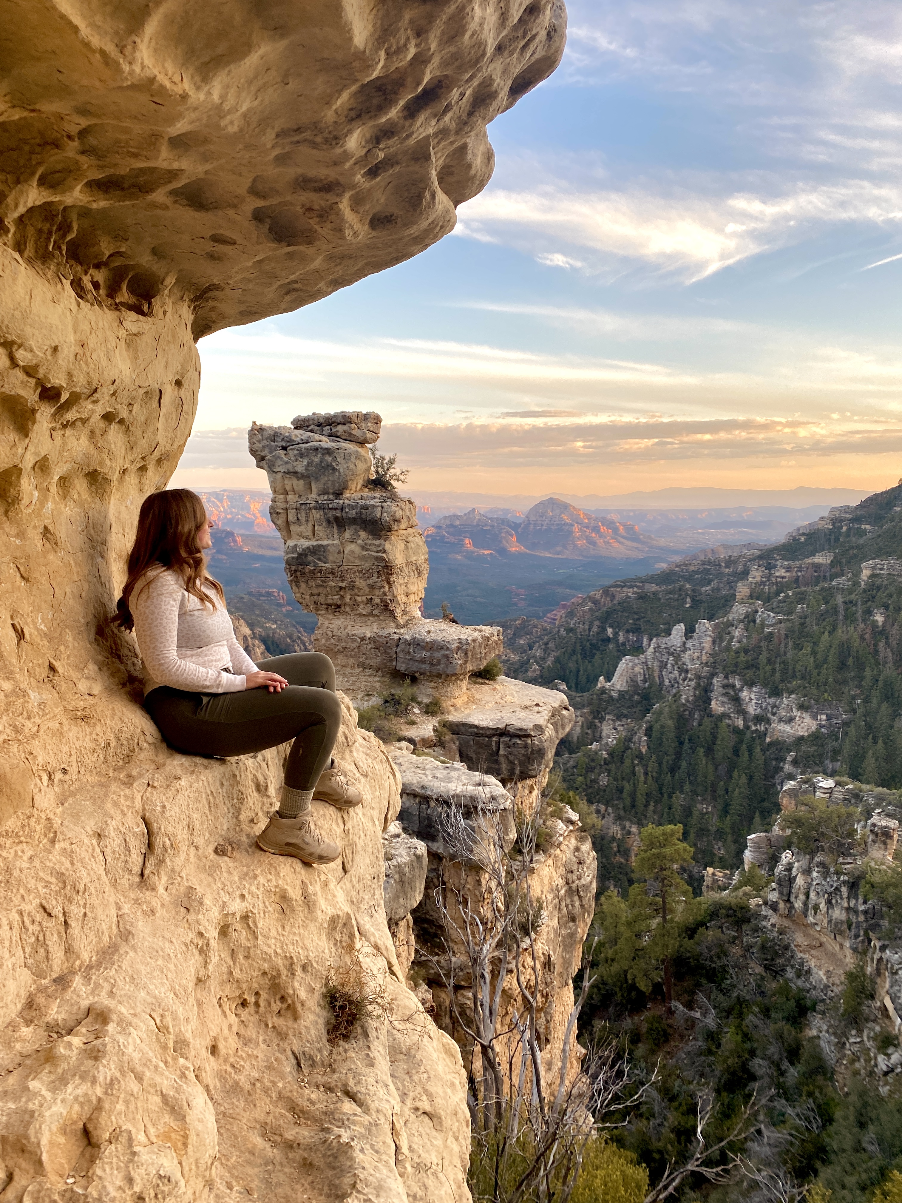 photo of a girl on a rock ledge named edge of the world sedona