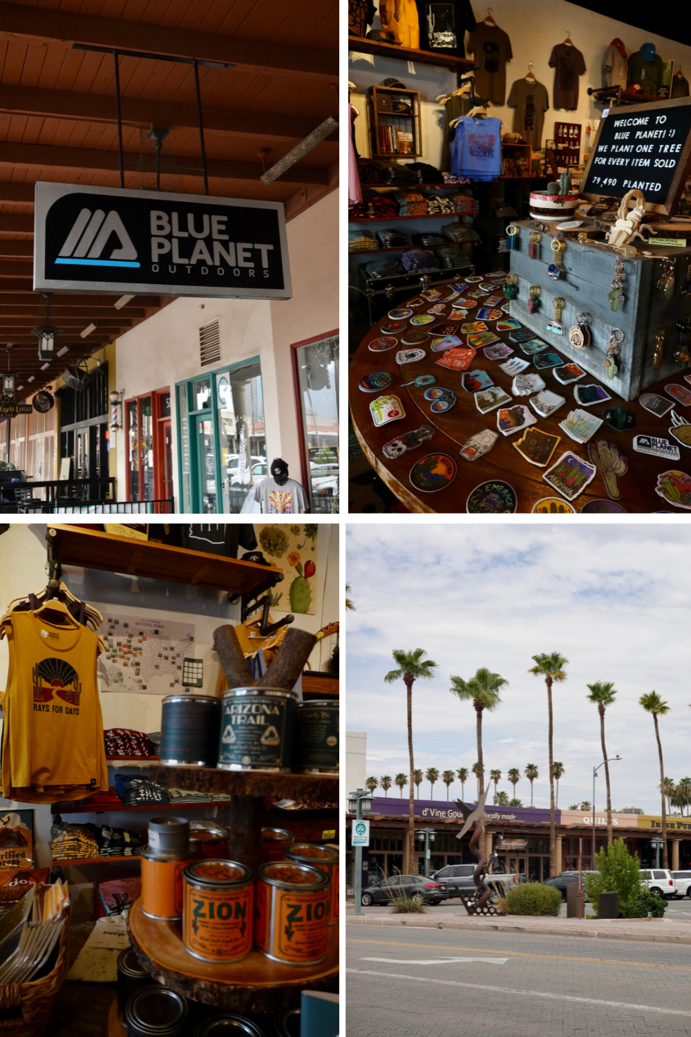 photos of a shop named blue planet outdoors that sells outdoorsy souvenirs in chandler arizona