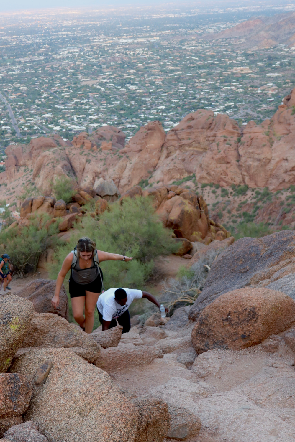 cave on camelback mountain overlooking the city