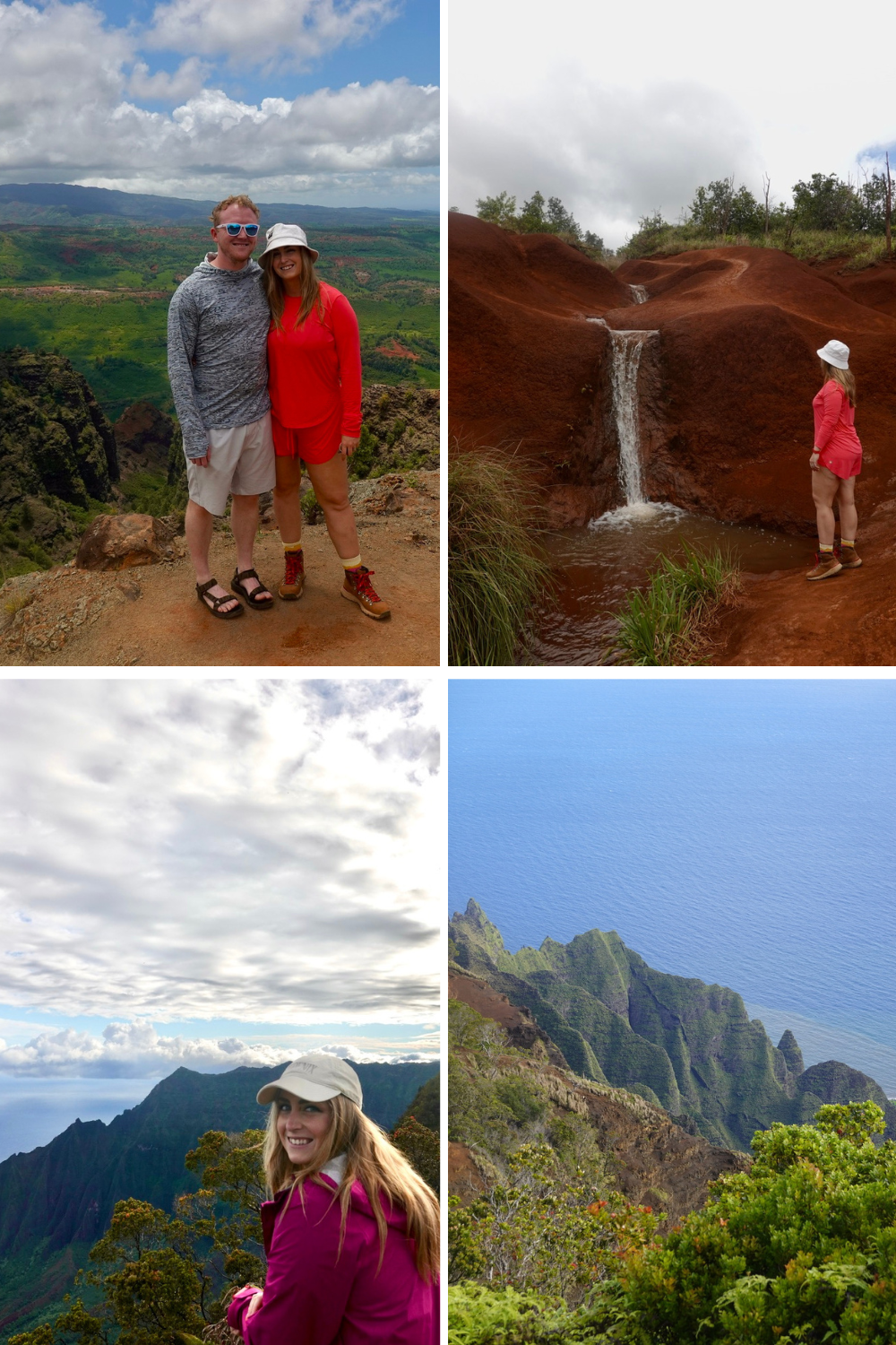 waimea and kokee state park photos of two people hiking in hawaii