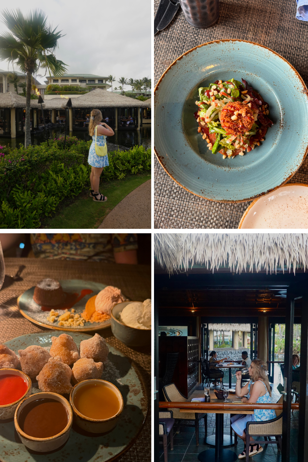 tidepools restaurant kauai photos of food and girl at a bungalow restaurant