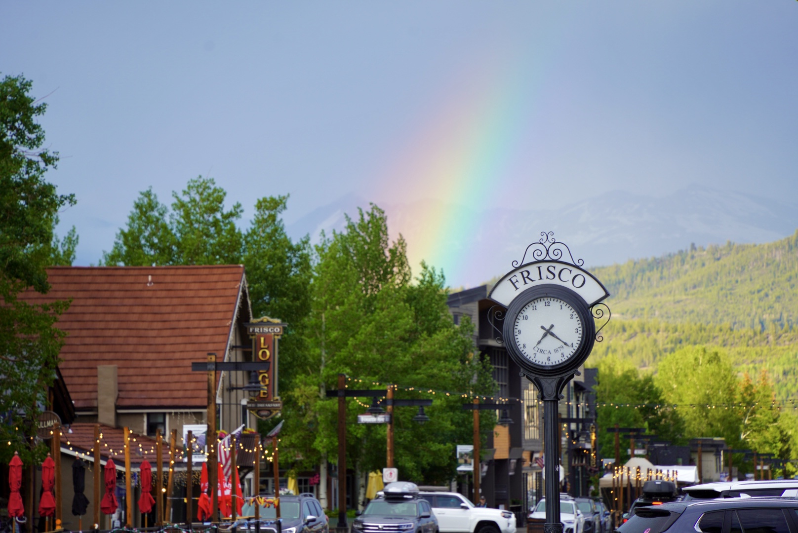 downtown frisco photo of frisco colorado downtown with a rainbow