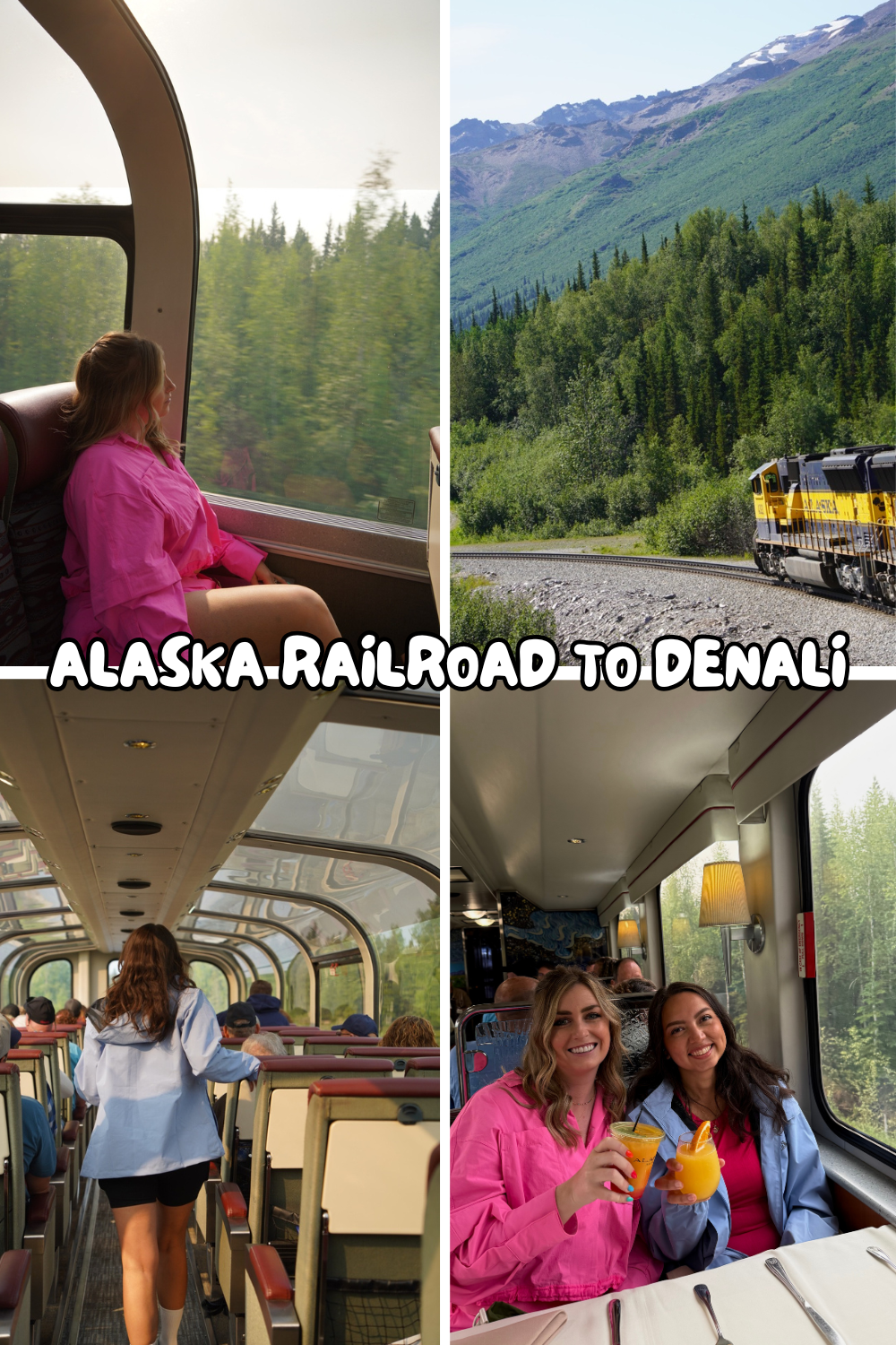 photos of girls on the gold star denali star train to denali from fairbanks