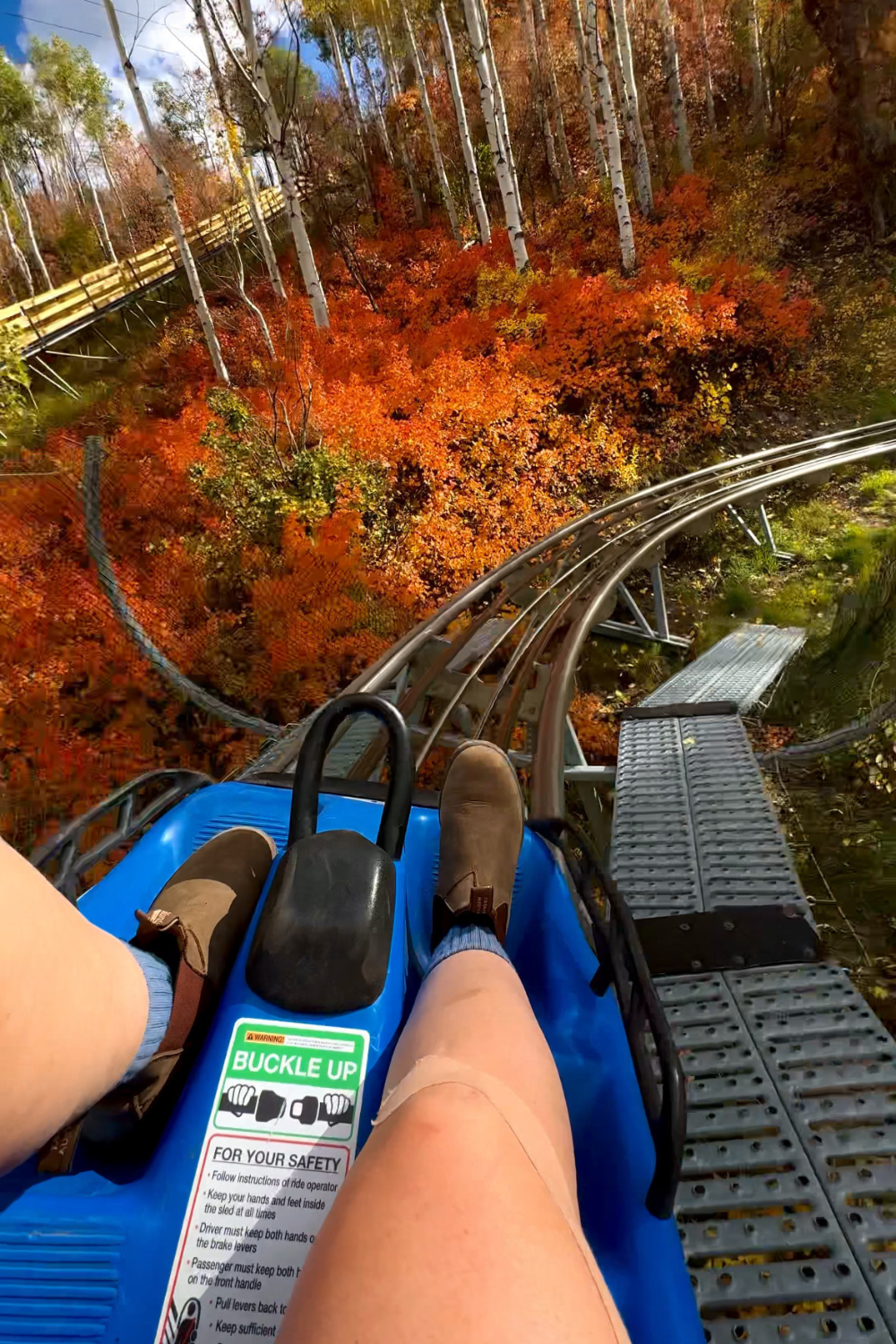 photo of a girl riding the alpine coaster at park city