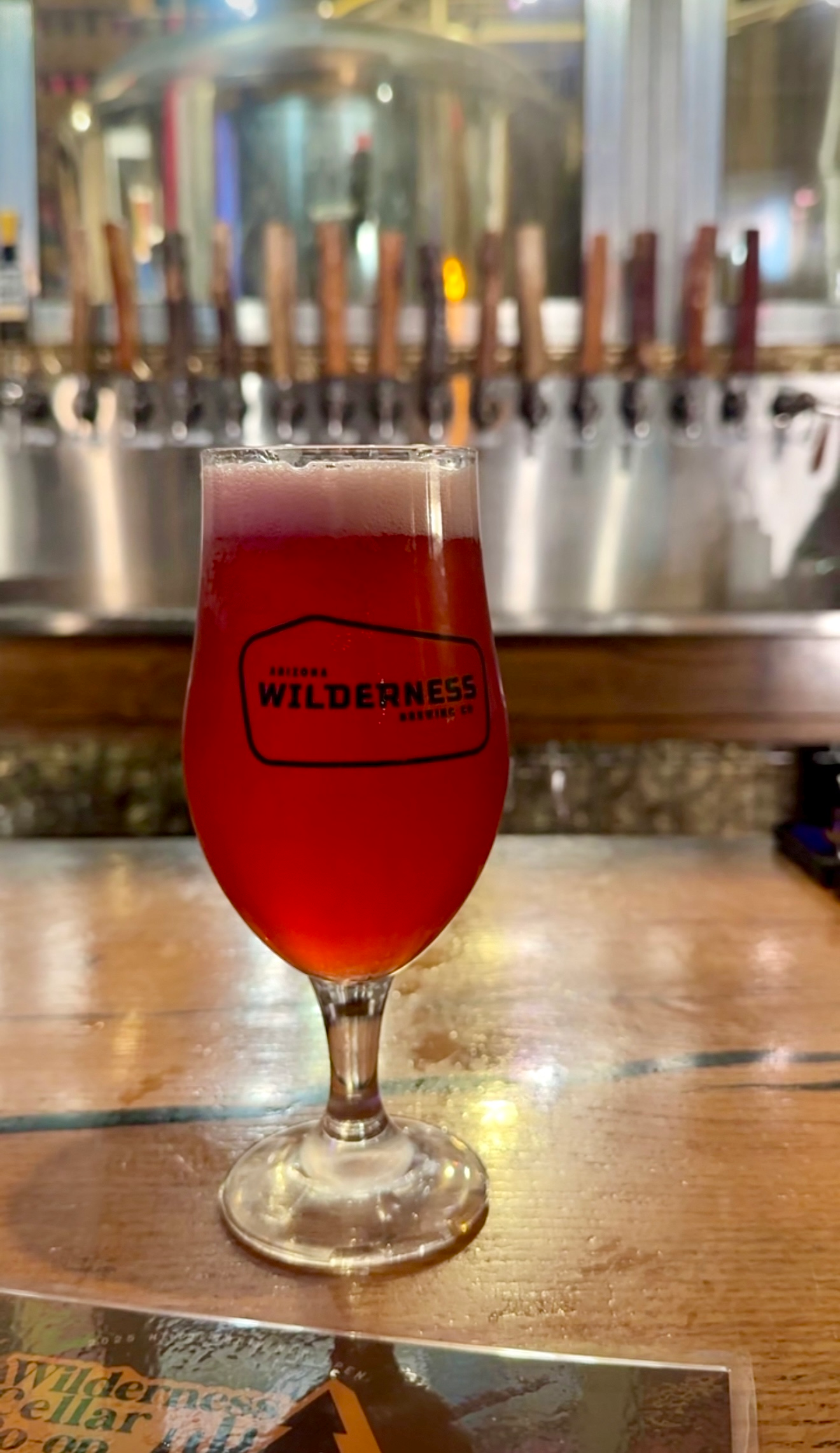 beer glass saying arizona wilderness brewing- things to do in phoenix