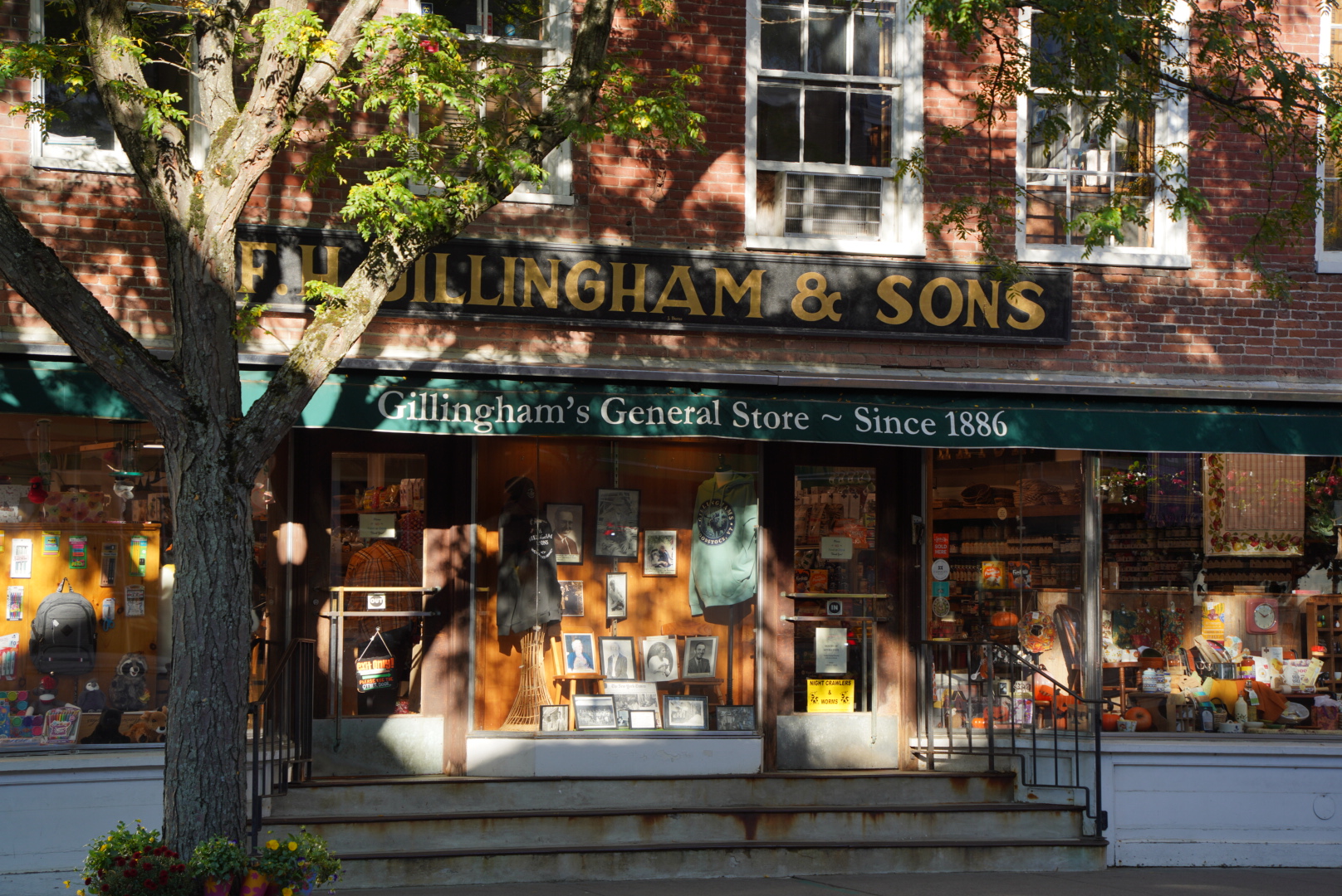 photo of a shop in downtown woodstock in fall