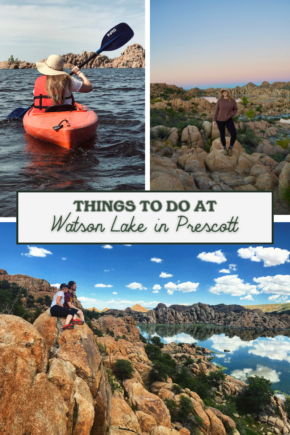 photo of a pinterest pin reading things to do at watson lake in prescott