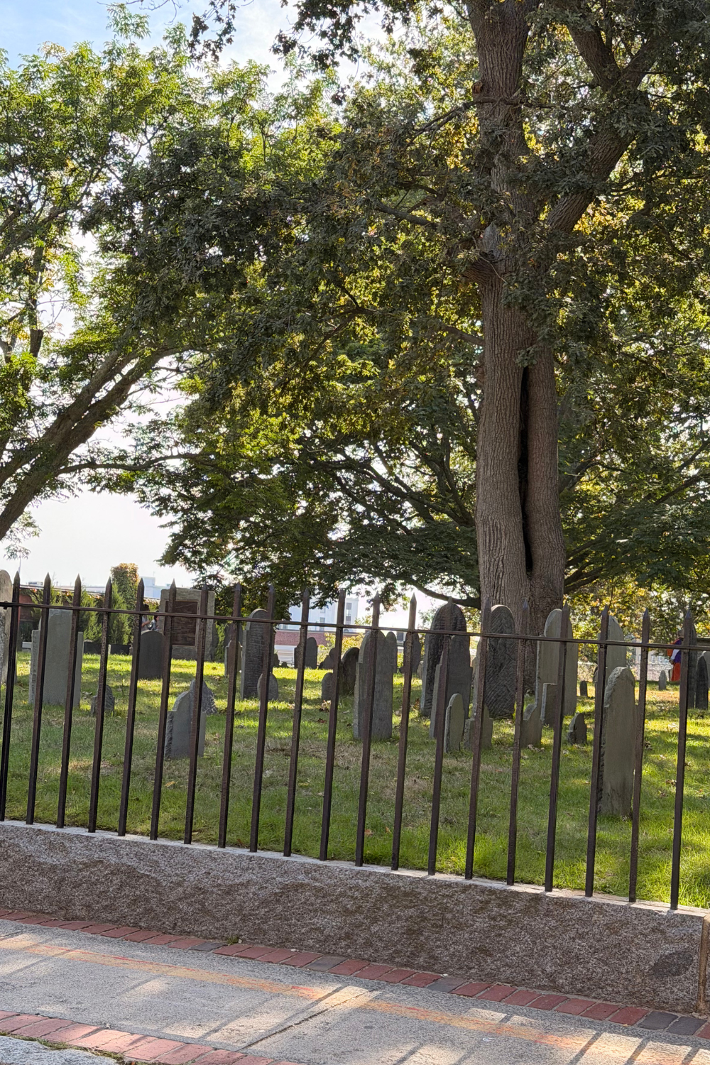 photo of tombstones at the salem witch trials memorial