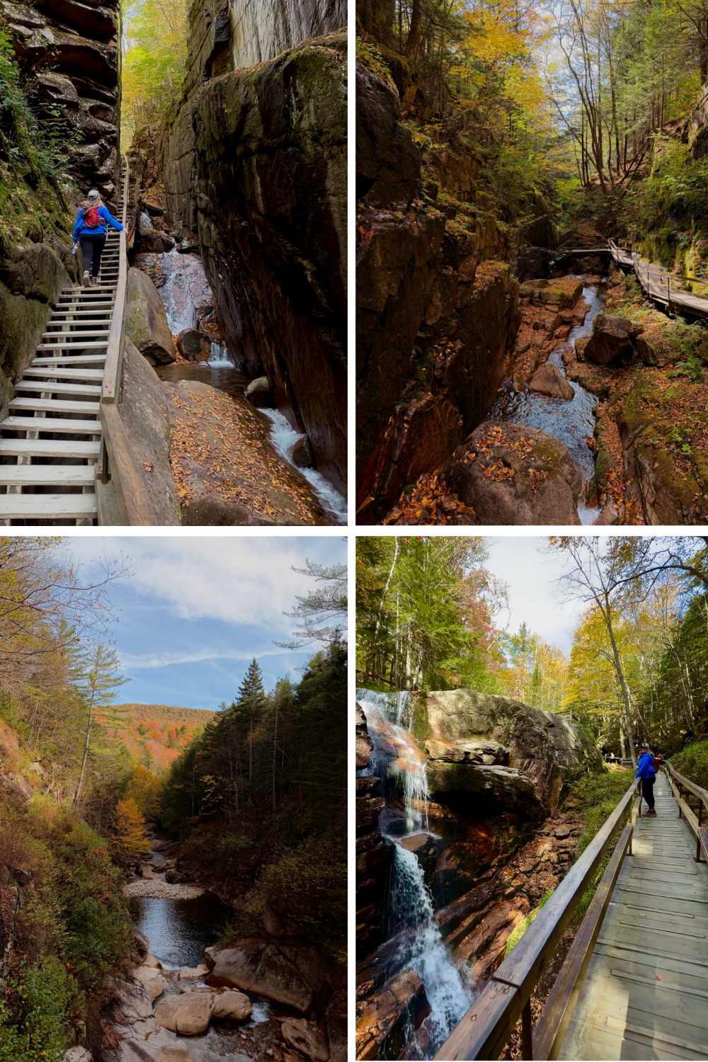 photos of flume gorge hike in new hampshire