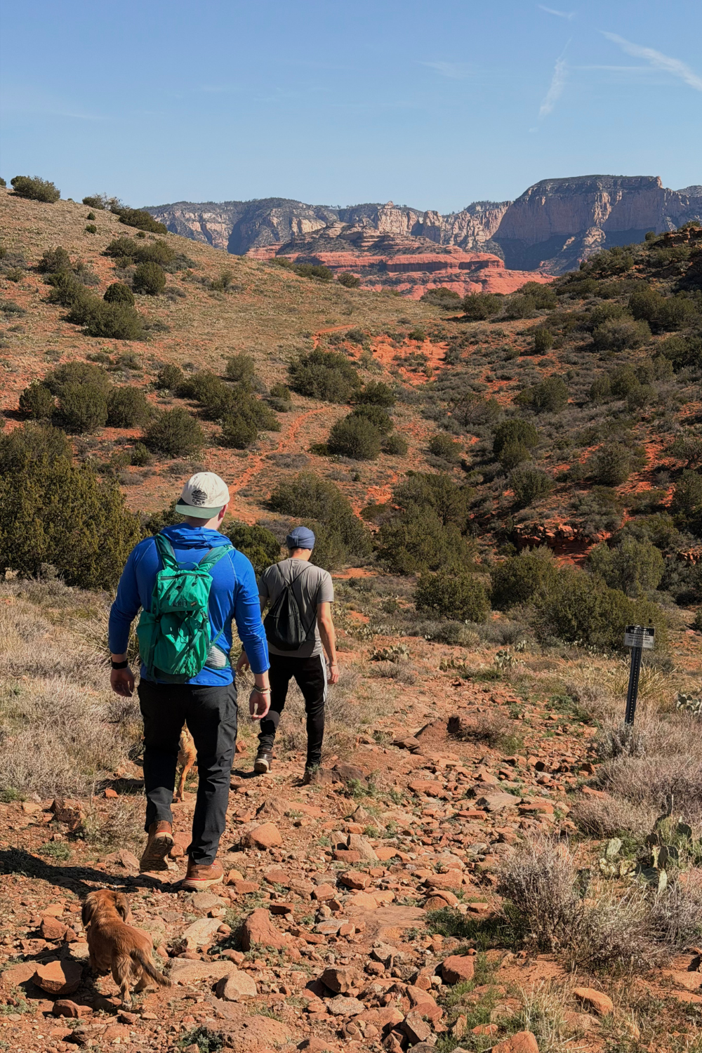 two men on a trail in sedona