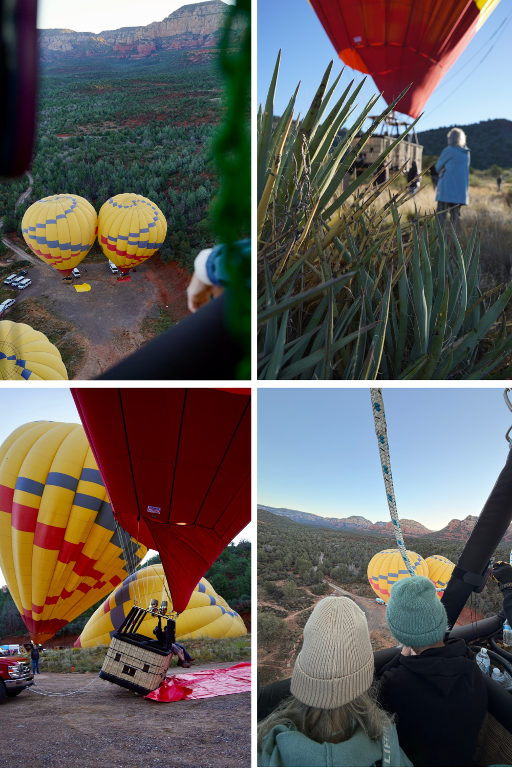 photos of launch site for hot air balloon in sedona